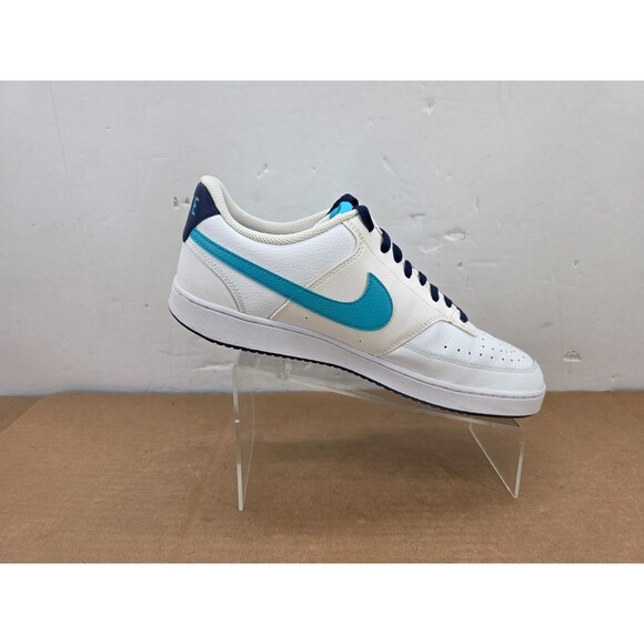 Nike Court Vision Lo White/Turquoise Blue-Blue Void (DM1187 100) Mens Size 13 main image 9